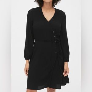 Gap black long sleeve wrap mini dress New with tags. Size 2